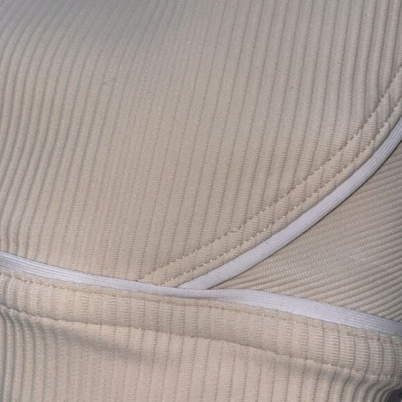 NWT Lululemon Energy Longline Bra Rib Chantilly SIZE 8 IVORY TAN CREAM NUDE 8 - Picture 6 of 6